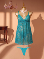 Aqua Reverie Lace Babydoll Set