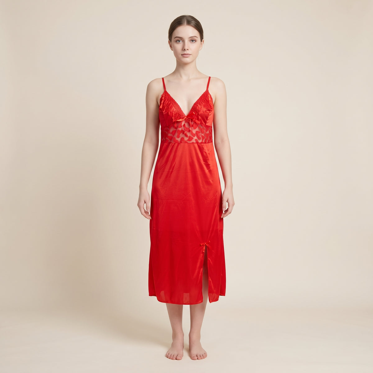 Ruby Temptation Robe & Slip Set