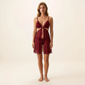 Burgundy Allure Open-Front Babydoll Set