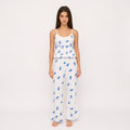 Blue Butterfly Ribbed Lounge Set