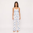 Blue Butterfly Ribbed Lounge Set