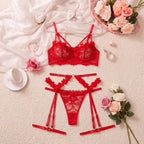 Ivory Blossom Strappy Lingerie Set