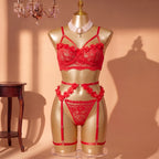 Ivory Blossom Strappy Lingerie Set