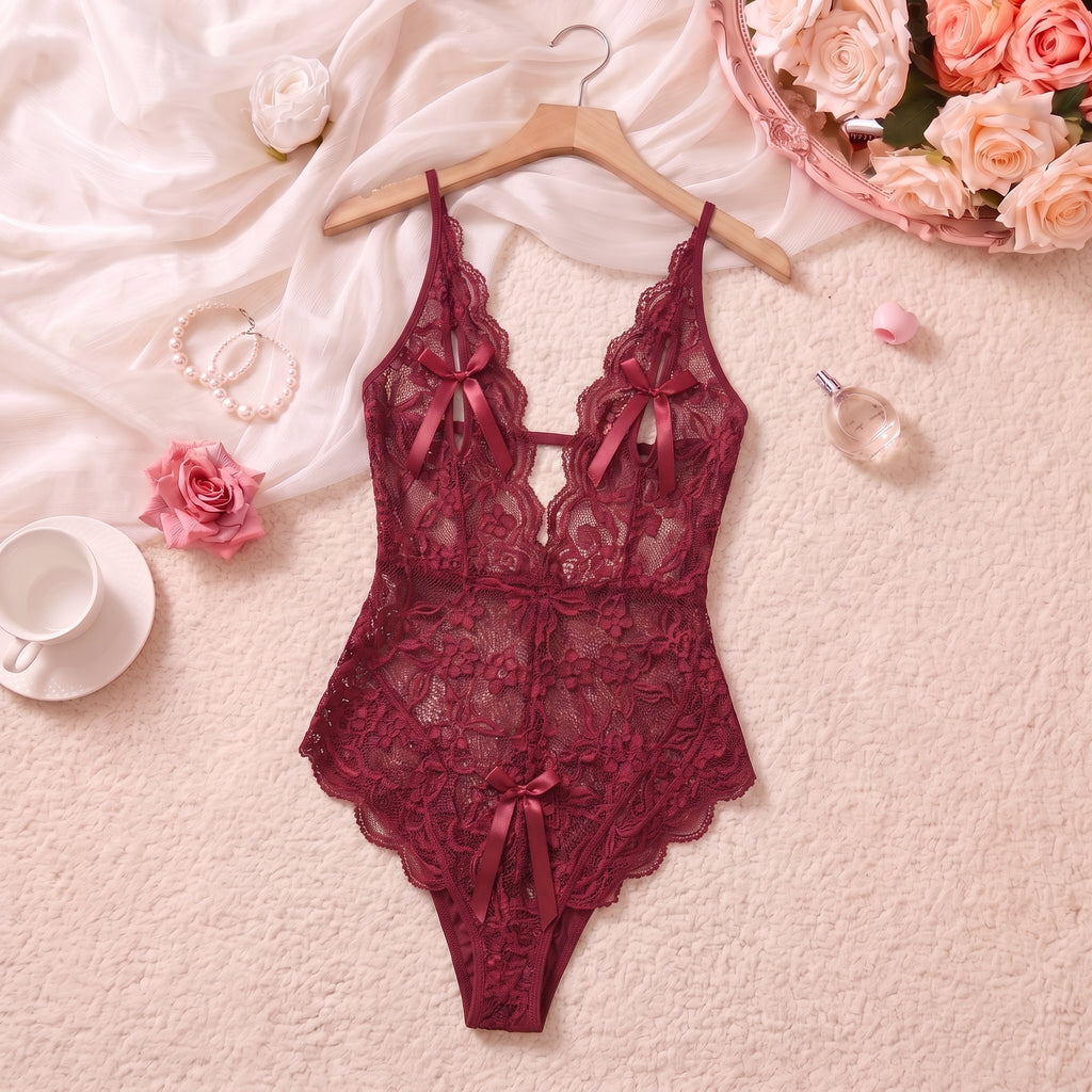 Peach Whisper Lace Bodysuit