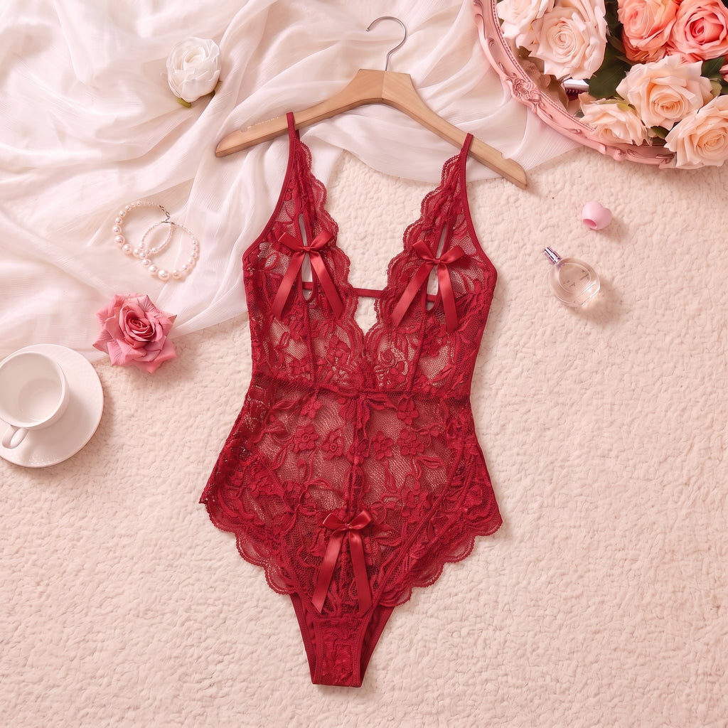 Peach Whisper Lace Bodysuit