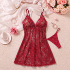 Aqua Reverie Lace Babydoll Set