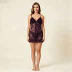 Dove Reverie Ruffled Lace Slip Set