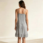 Dove Reverie Ruffled Lace Slip Set