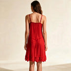 Dove Reverie Ruffled Lace Slip Set