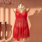 Amethyst Dot Lace Babydoll Set